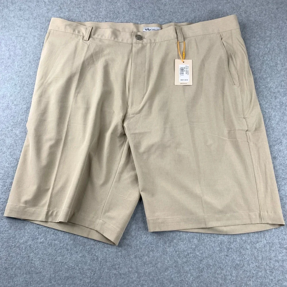Peter Millar Shorts Mens 40 Tan Crown Sport Performance Golf MSRP $98‎